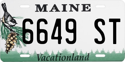 ME license plate 6649ST
