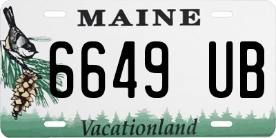 ME license plate 6649UB