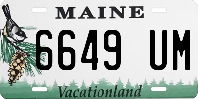ME license plate 6649UM