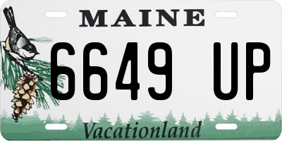 ME license plate 6649UP