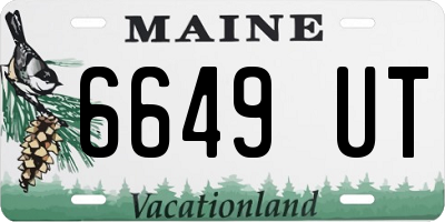 ME license plate 6649UT