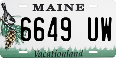 ME license plate 6649UW