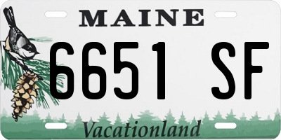 ME license plate 6651SF