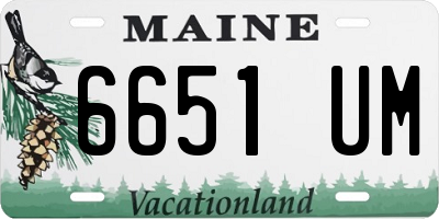 ME license plate 6651UM
