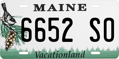 ME license plate 6652SO
