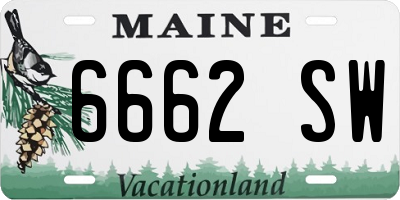 ME license plate 6662SW