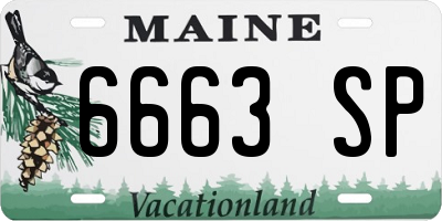 ME license plate 6663SP