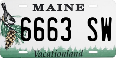 ME license plate 6663SW