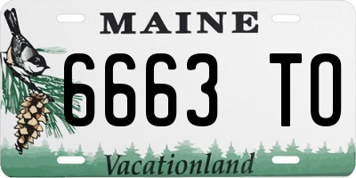 ME license plate 6663TO