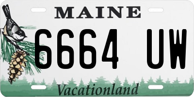 ME license plate 6664UW