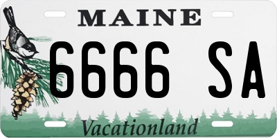 ME license plate 6666SA