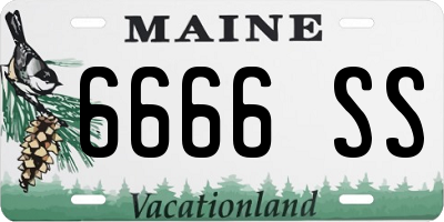 ME license plate 6666SS