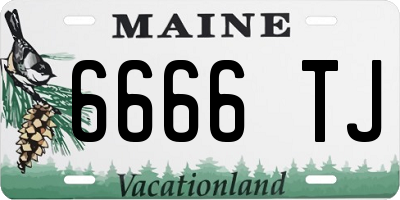 ME license plate 6666TJ