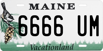 ME license plate 6666UM