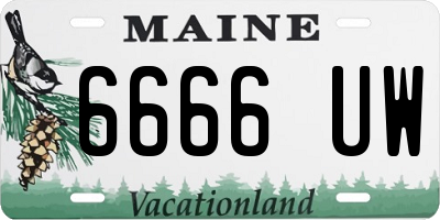 ME license plate 6666UW