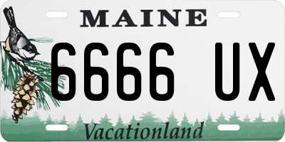 ME license plate 6666UX