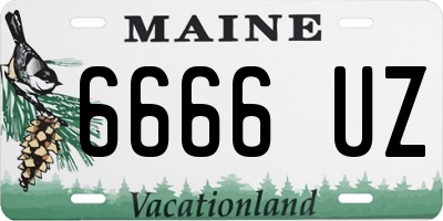 ME license plate 6666UZ