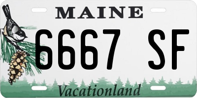 ME license plate 6667SF