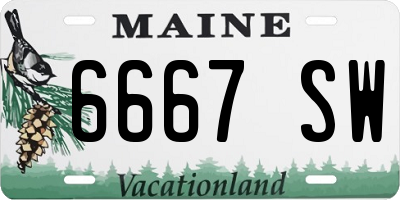 ME license plate 6667SW