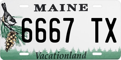 ME license plate 6667TX