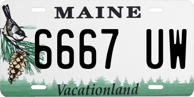 ME license plate 6667UW