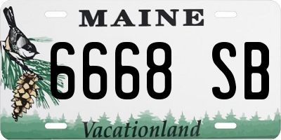 ME license plate 6668SB
