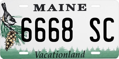 ME license plate 6668SC