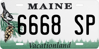 ME license plate 6668SP