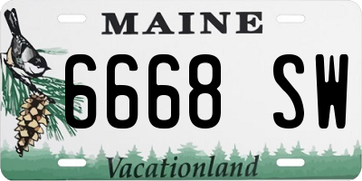 ME license plate 6668SW