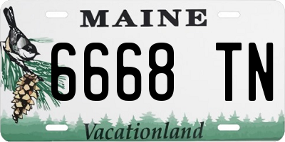 ME license plate 6668TN
