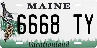 ME license plate 6668TY
