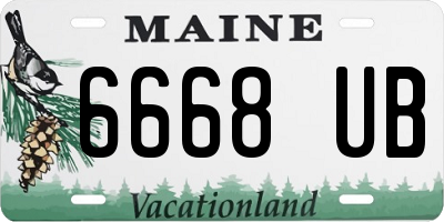 ME license plate 6668UB