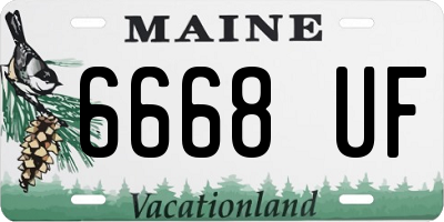 ME license plate 6668UF