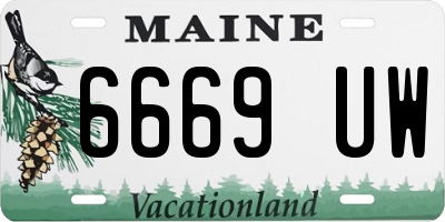 ME license plate 6669UW