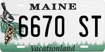 ME license plate 6670ST
