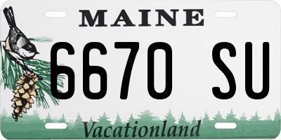 ME license plate 6670SU