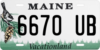 ME license plate 6670UB