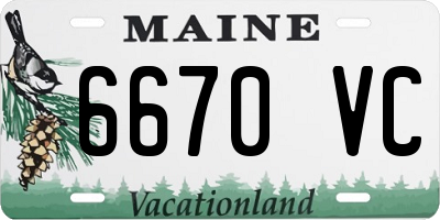 ME license plate 6670VC