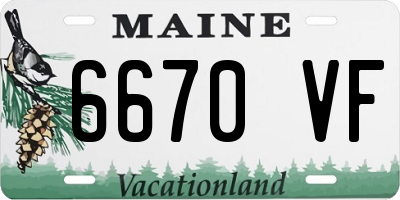 ME license plate 6670VF