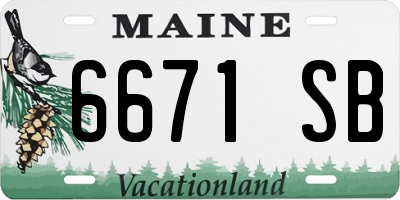 ME license plate 6671SB