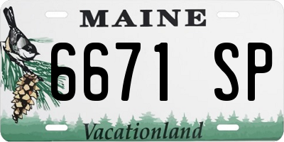 ME license plate 6671SP
