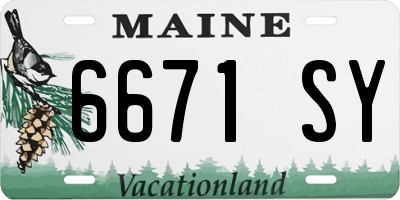 ME license plate 6671SY
