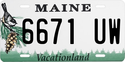 ME license plate 6671UW