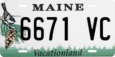 ME license plate 6671VC