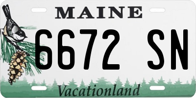 ME license plate 6672SN