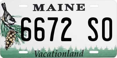 ME license plate 6672SO