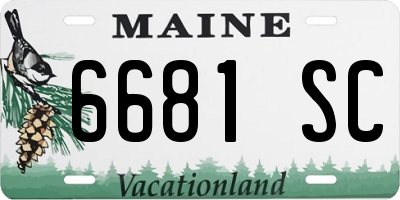 ME license plate 6681SC