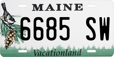 ME license plate 6685SW