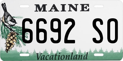 ME license plate 6692SO