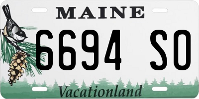 ME license plate 6694SO